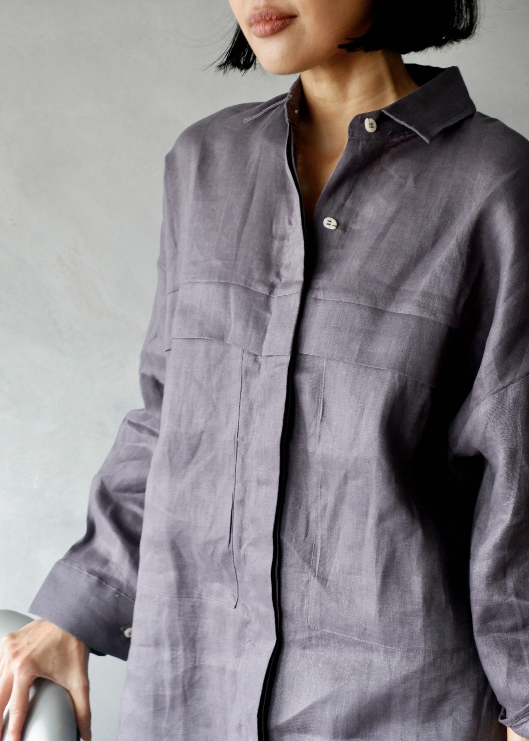 SHIBUI - Big Pocket Linen Shirt - Image 3