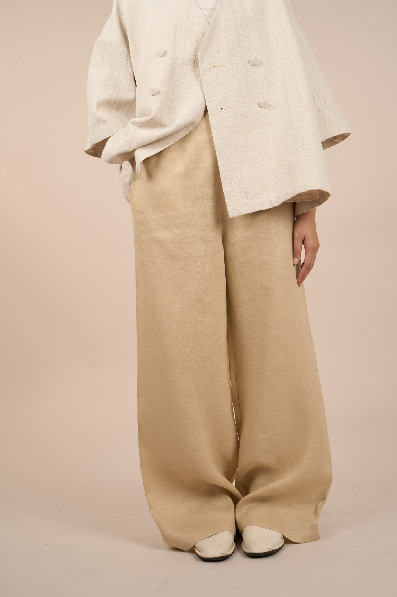 Ashika Studded Pants - White