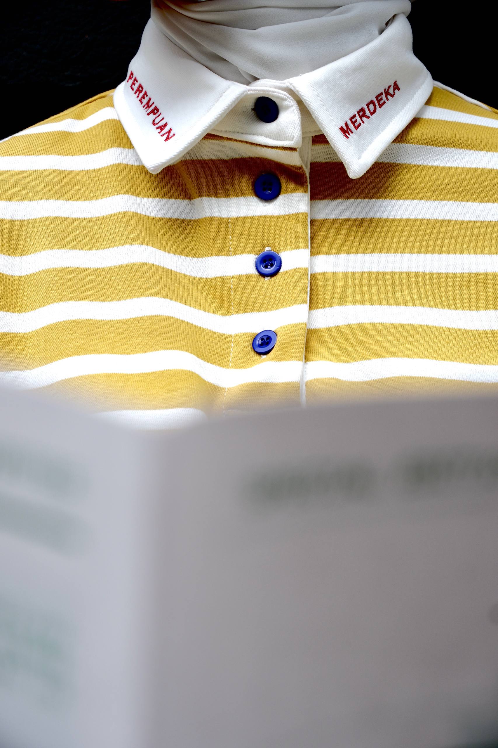 PEREMPUAN MERDEKA - Striped Polo Tee - Image 6